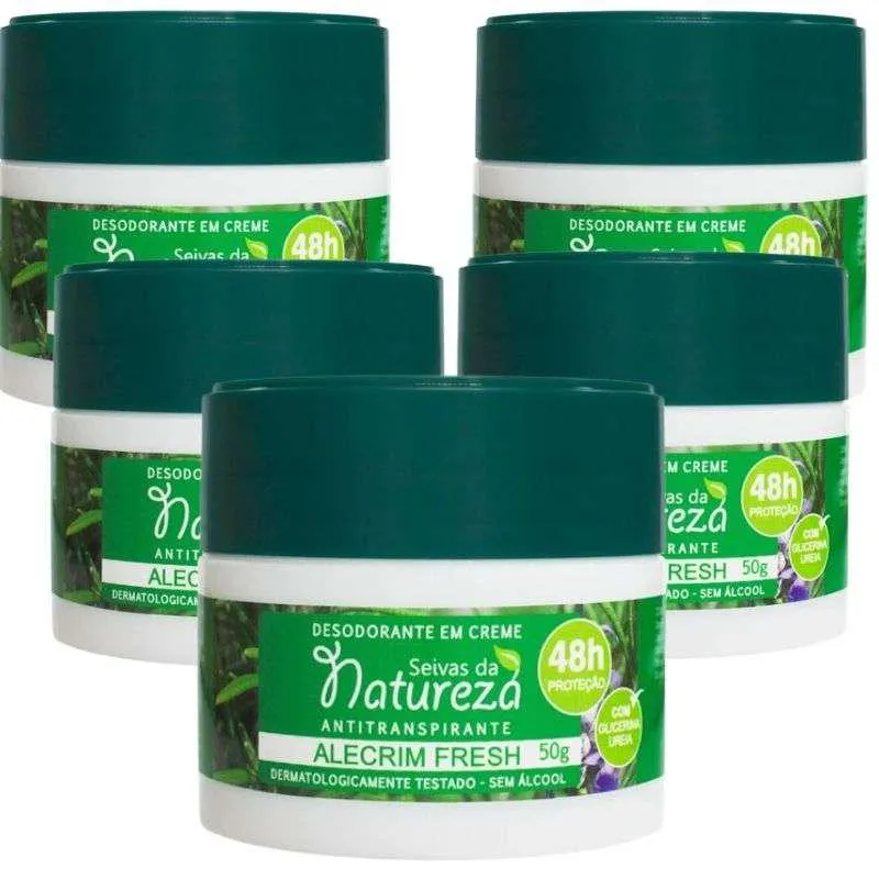 KIT 5 DESODORANTE EM CREME ALECRIM FRESH