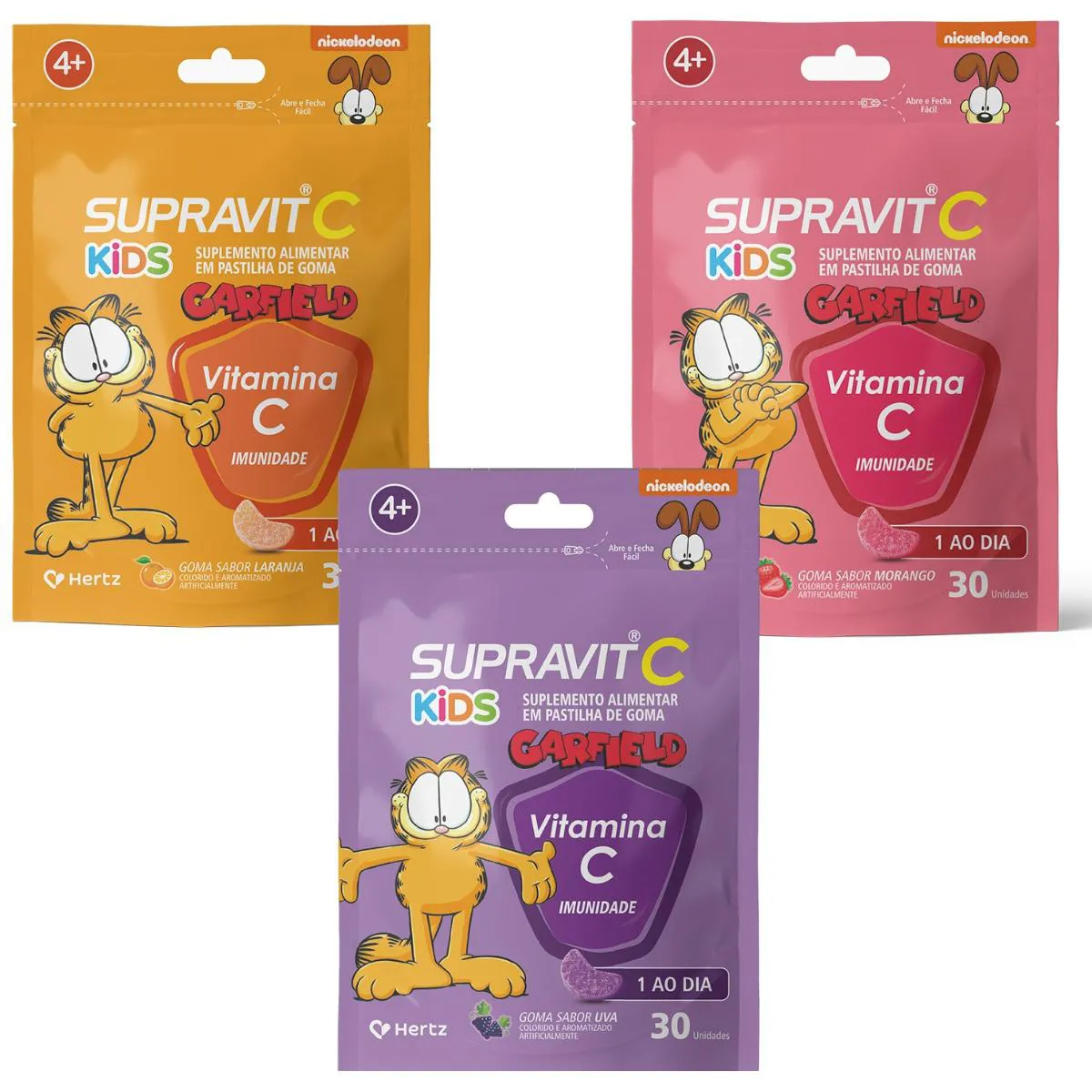 KIT SUPRAVIT C KIDS LARANJA + UVA + MORANGO - HERTZ