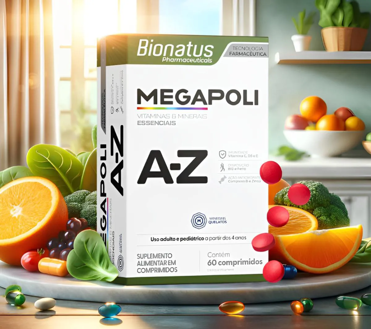 MEGAPOLI A-Z 60 COMPRIMIDOS - NUTRIçãO COMPLETA DA A à Z