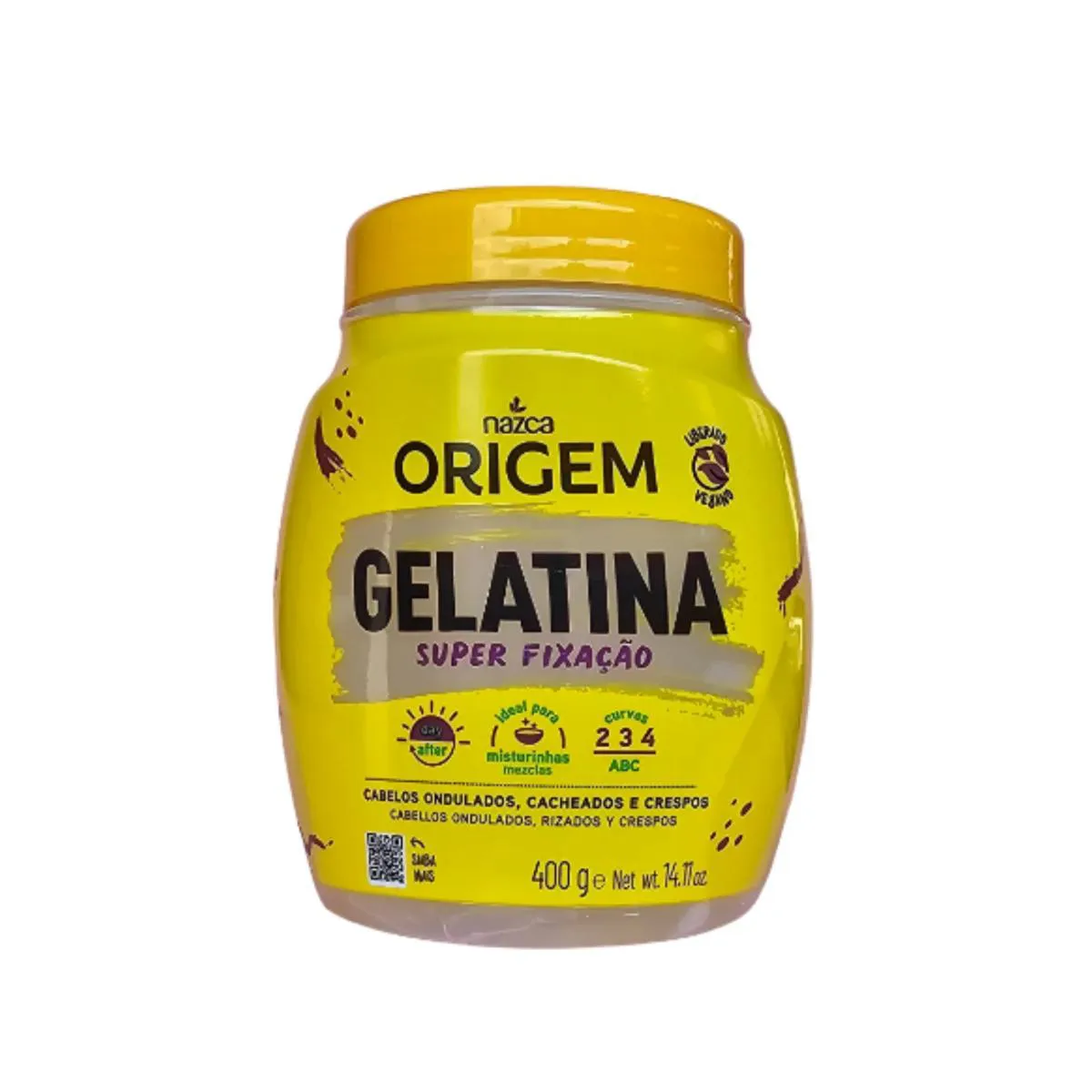 GELATINA SUPER FIXAçãO CABELOS ONDULADOS CRESPOS 400G ORIGEM