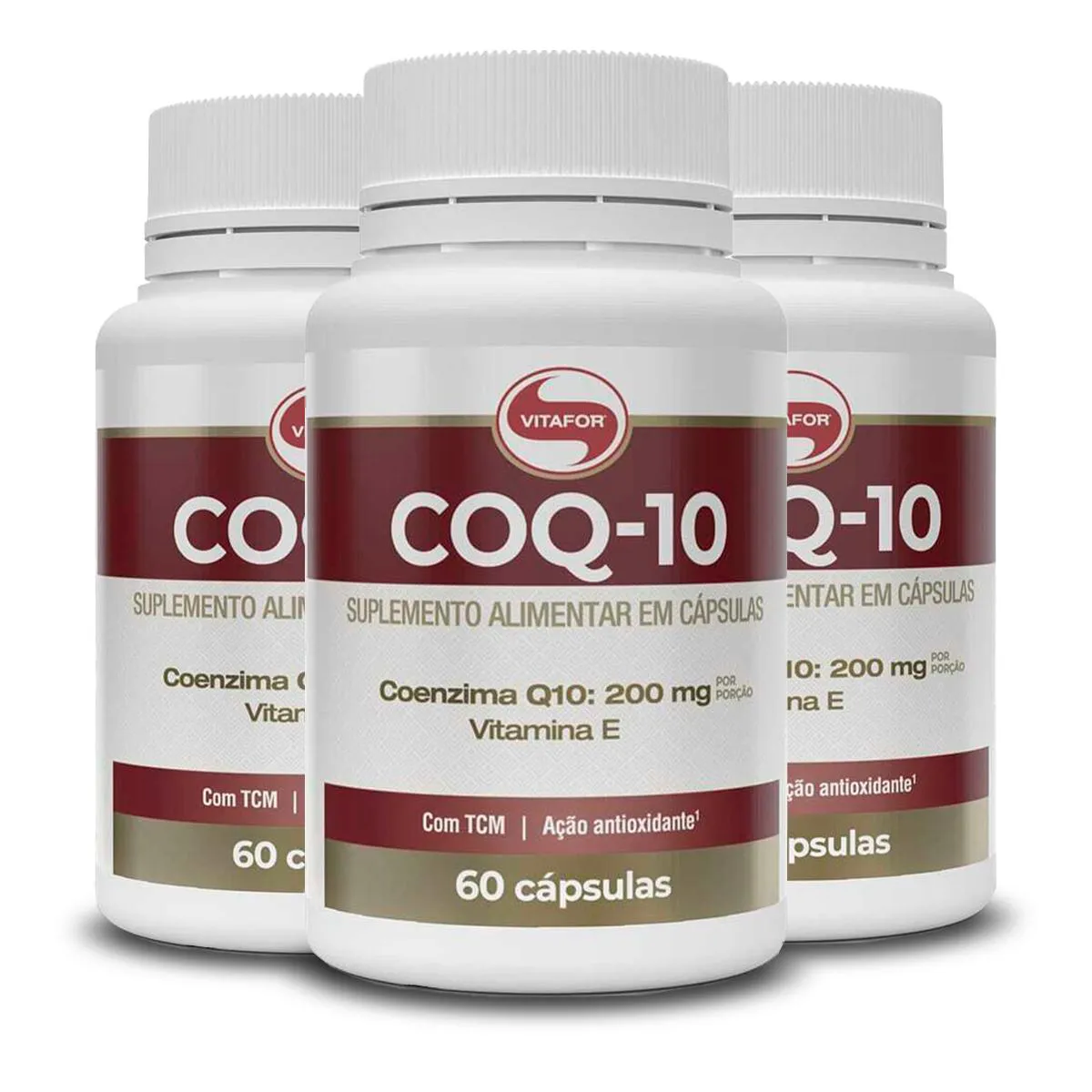 Kit 3 Coenzima COQ-10 200mg Vitafor 60 Cápsulas
