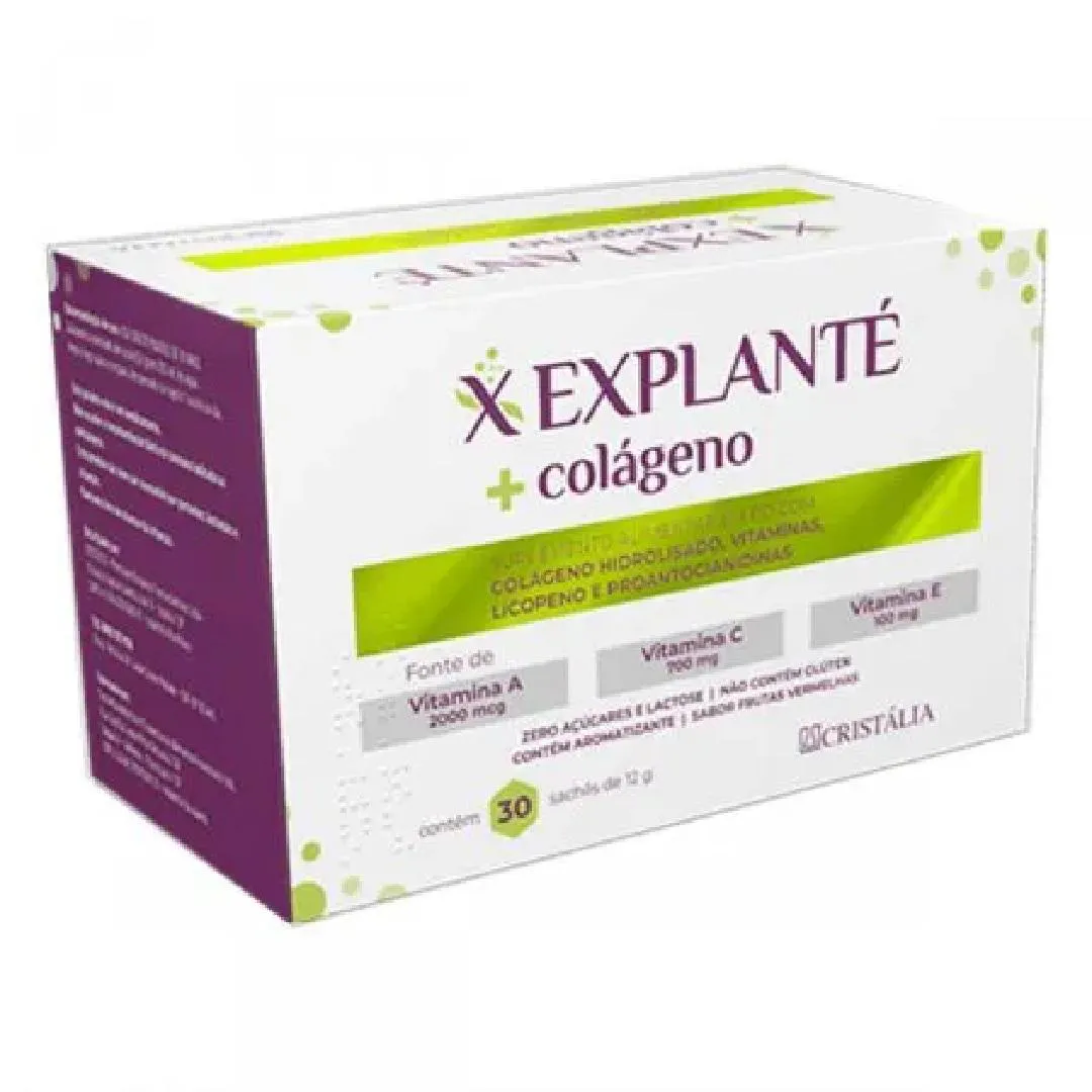 EXPLANTé + COLáGENO FRUTAS VERMELHAS COM 30 SACHêS