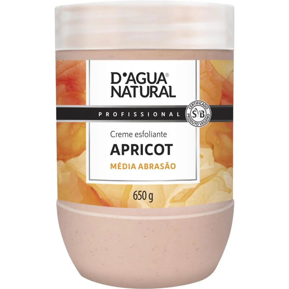 Creme Esfoliante Media Abrasao Apricot 650g D'Agua Natural