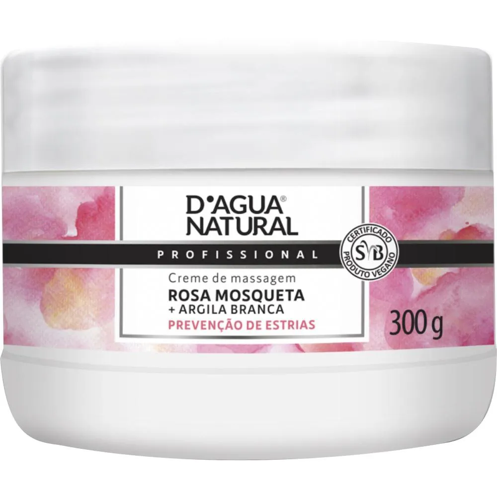 CREME MASSAGEM PARA GESTANTE ROSA MOSQUETA 300G DAGUA NATURAL