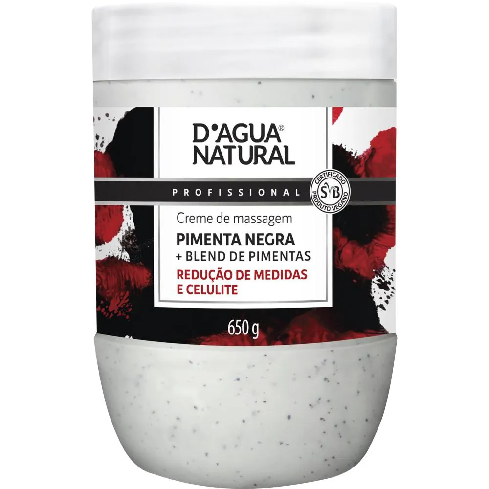 CREME MASSAGEM PIMENTA NEGRA TERMO ATIVO 650G DAGUA NATURAL