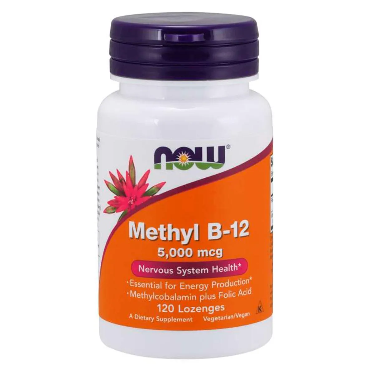 METHYL B12 METHYLCOBALAMIN 5000MCG (120 PASTILHAS) NOW FOODS