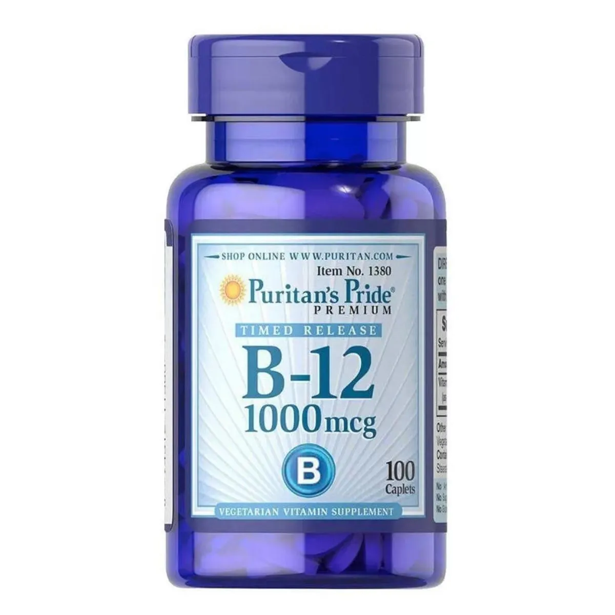 VITAMINA B12 1000MCG TIME RELEASE (100 CAPS) PURITANS PRIDE