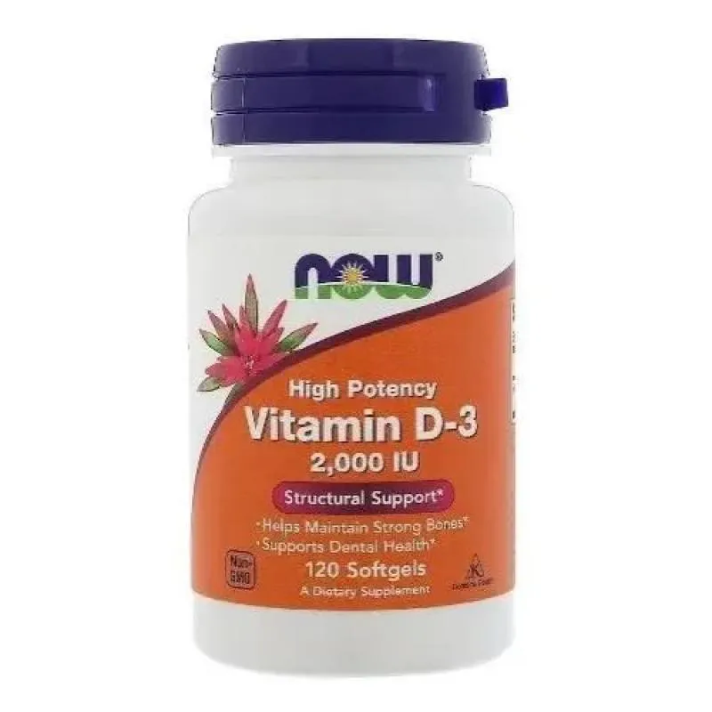 VITAMINA D3 2000UI (120 SGELS) NOW FOODS