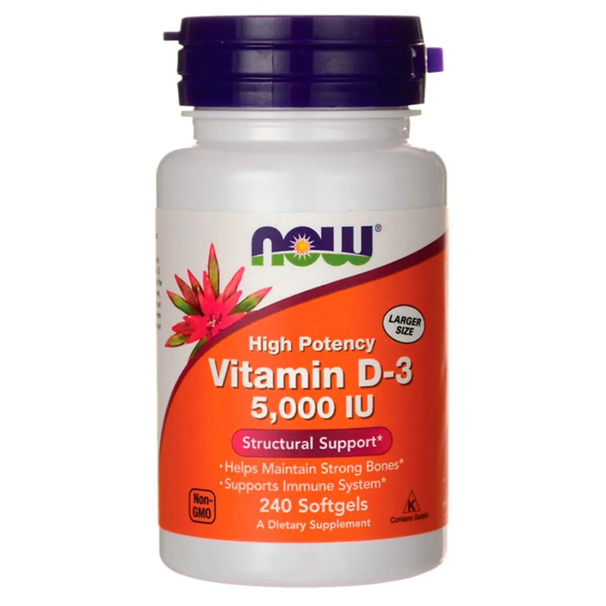 VITAMINA D3 D-3 5000 UI (240 SGELS) NOW FOODS