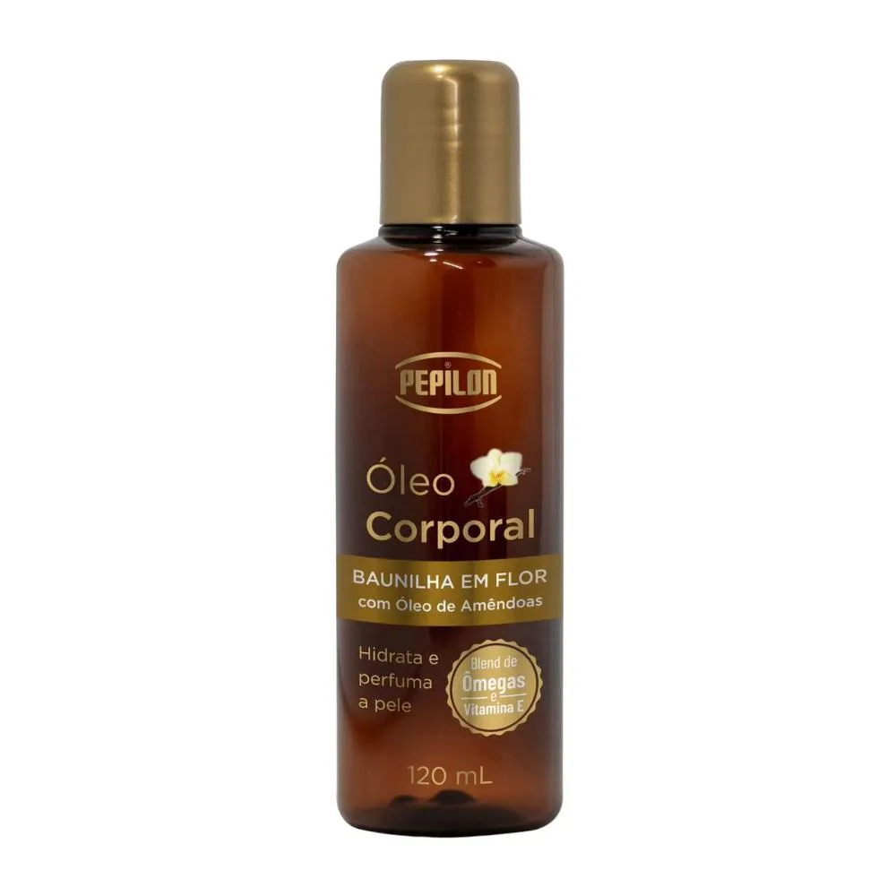 ÓLEO CORPORAL BAUNILHA EM FLOR E ÓLEO AMêNDOAS 120ML PEPILON