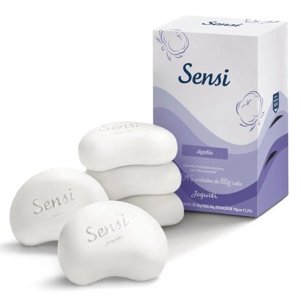 JEQUITI SENSI SABONETE HIDRATANTE EM BARRA ALGODãO 5X80G
