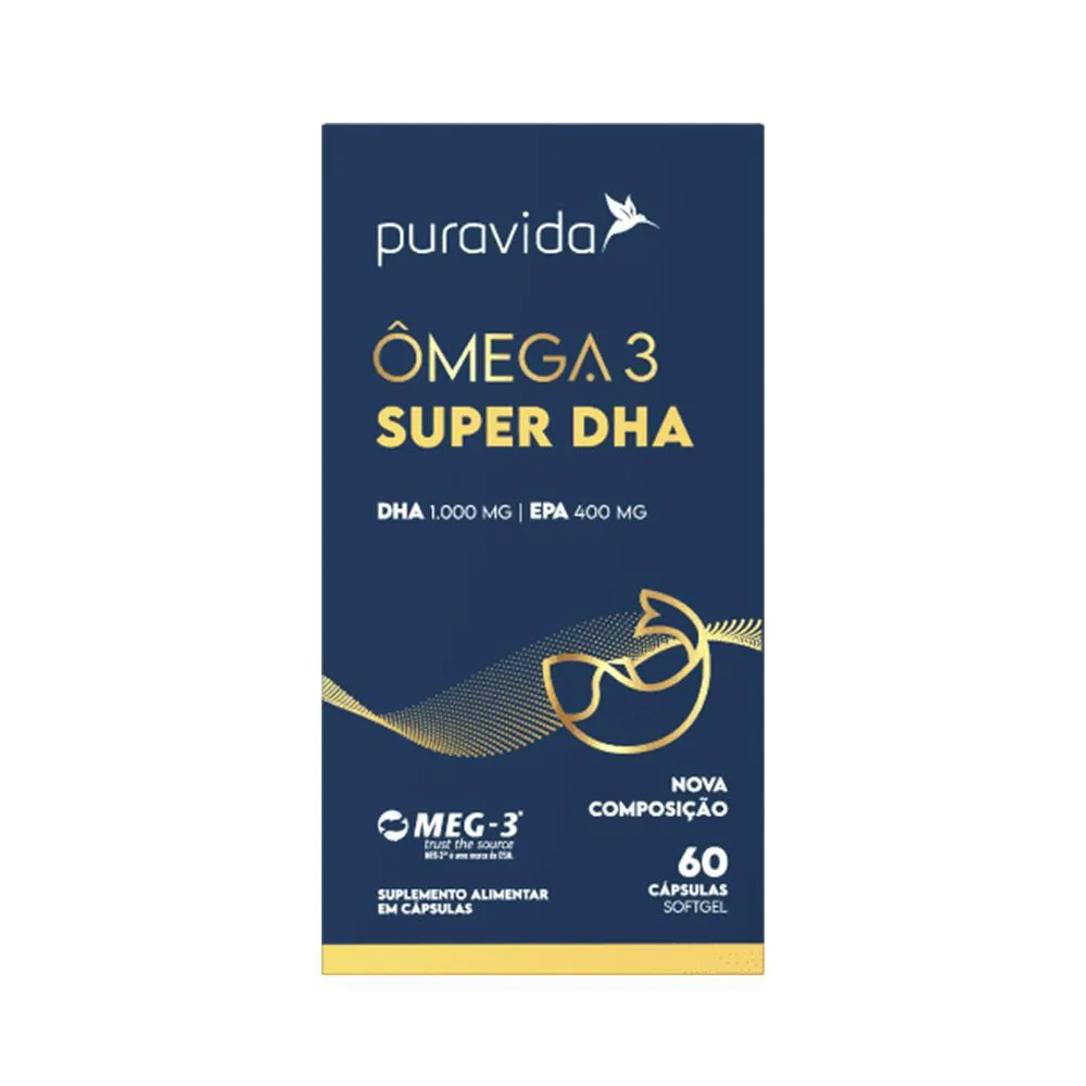 PURAVIDA ÔMEGA 3 SUPER DHA 60CAPS SOFTGEL