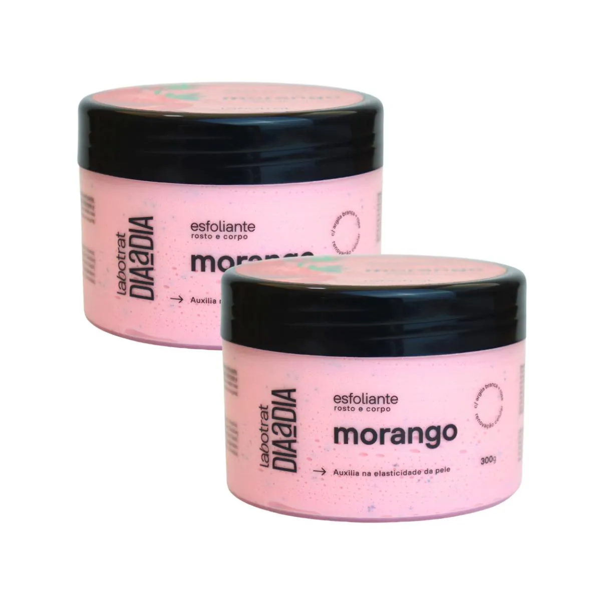 KIT 2 ESFOLIANTES CREME MORANGO CORPORAL FACIAL LABOTRAT