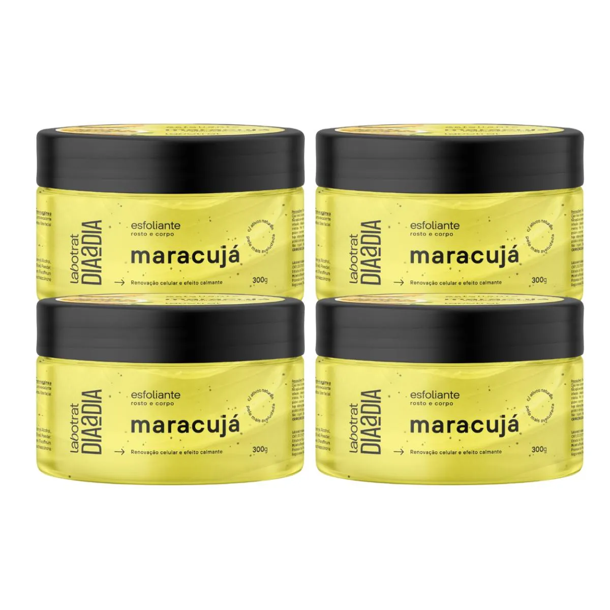 KIT 4 ESFOLIANTES CREME MARACUJá CORPORAL FACIAL LABOTRAT