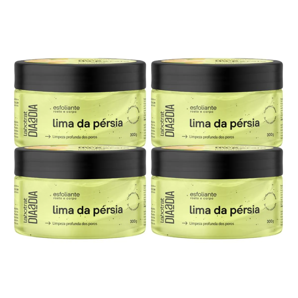 KIT 4 ESFOLIANTES CREME LIMA PéRSIA CORPORAL FACIAL LABOTRAT