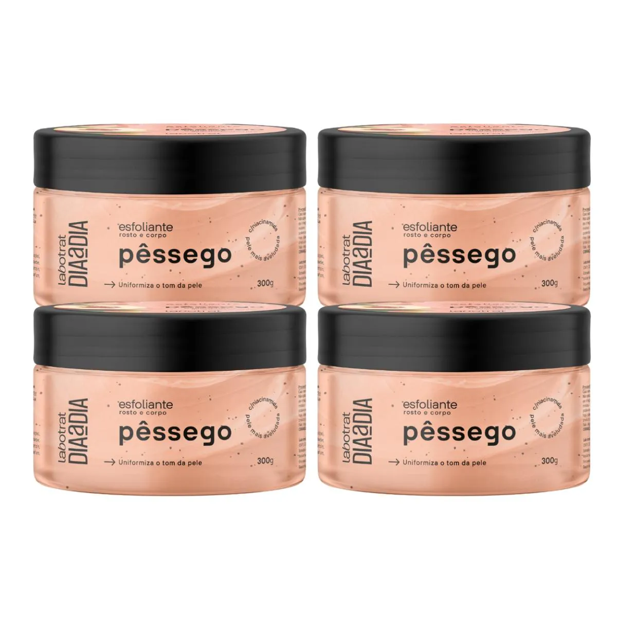 KIT 4 ESFOLIANTE CREME PêSSEGO ANTI-IDADE CORPORAL LABOTRAT