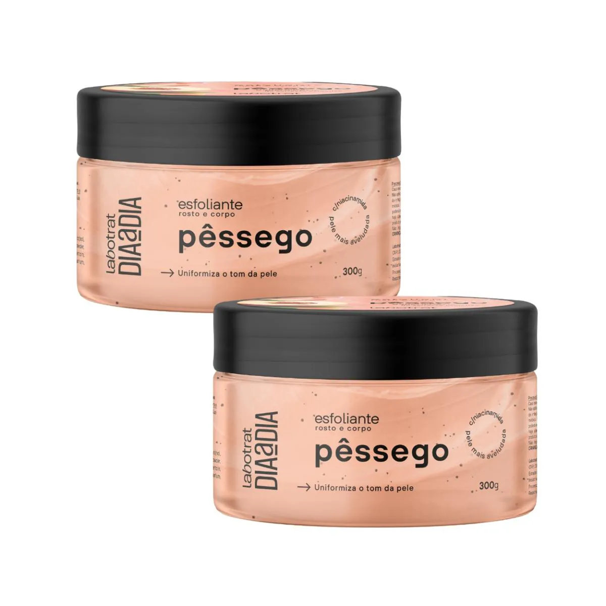 KIT 2 ESFOLIANTE CREME PêSSEGO ANTI-IDADE CORPORAL LABOTRAT