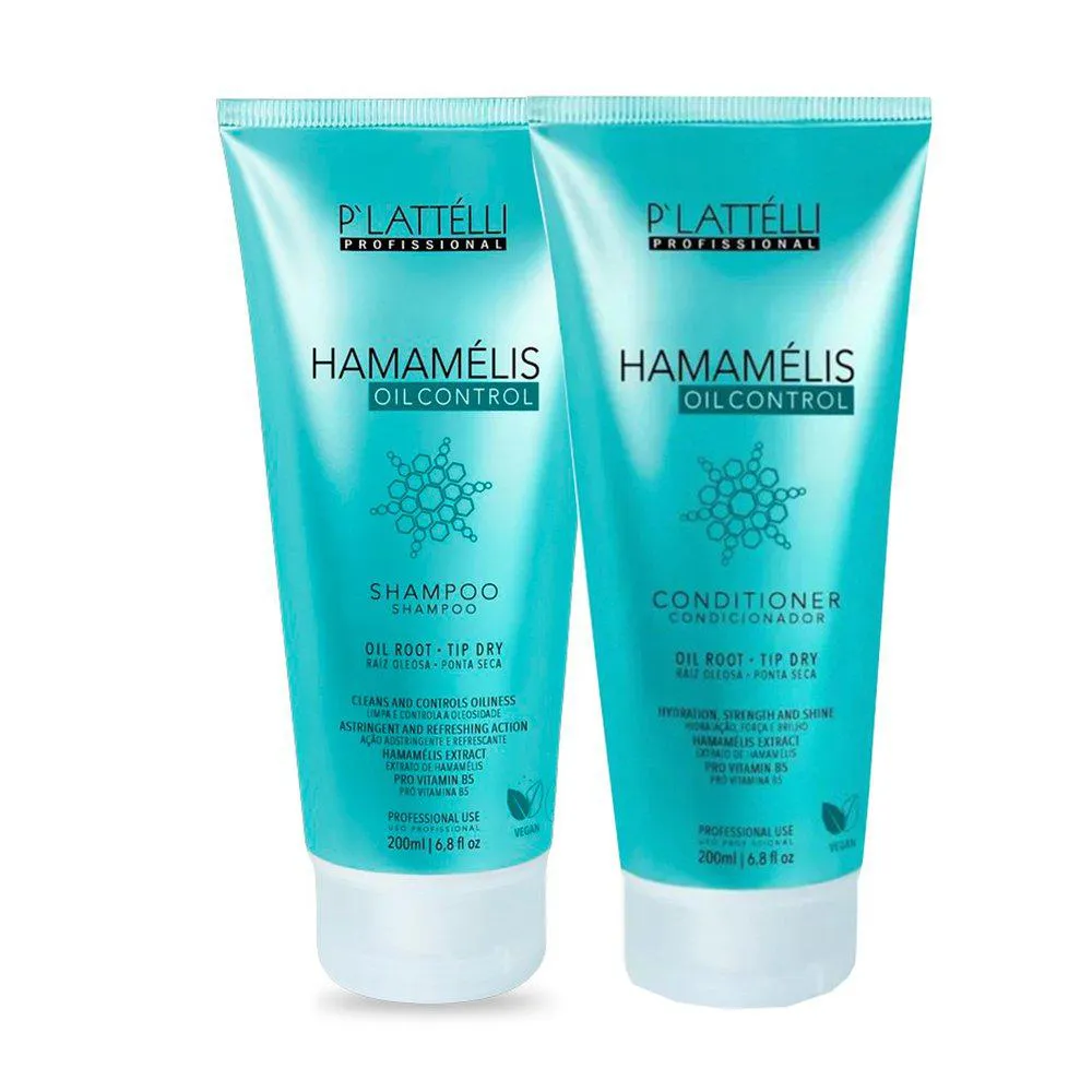 Kit P'Lattélli Profissional Hamamelis - Shampoo 200ml + Condicionador 200ml