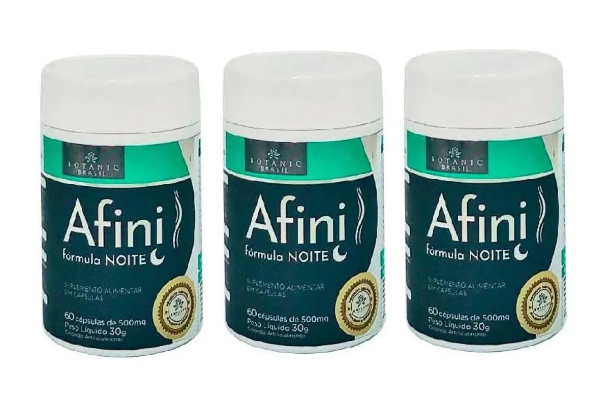 KIT 3 SUPLEMENTO AFINI NOITE 60CPS - BOTANIC BRASIL