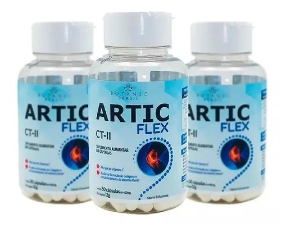 KIT 3 SUPLEMENTO ARTIC FLEX CT-II 30CPS - BOTANIC BRASIL