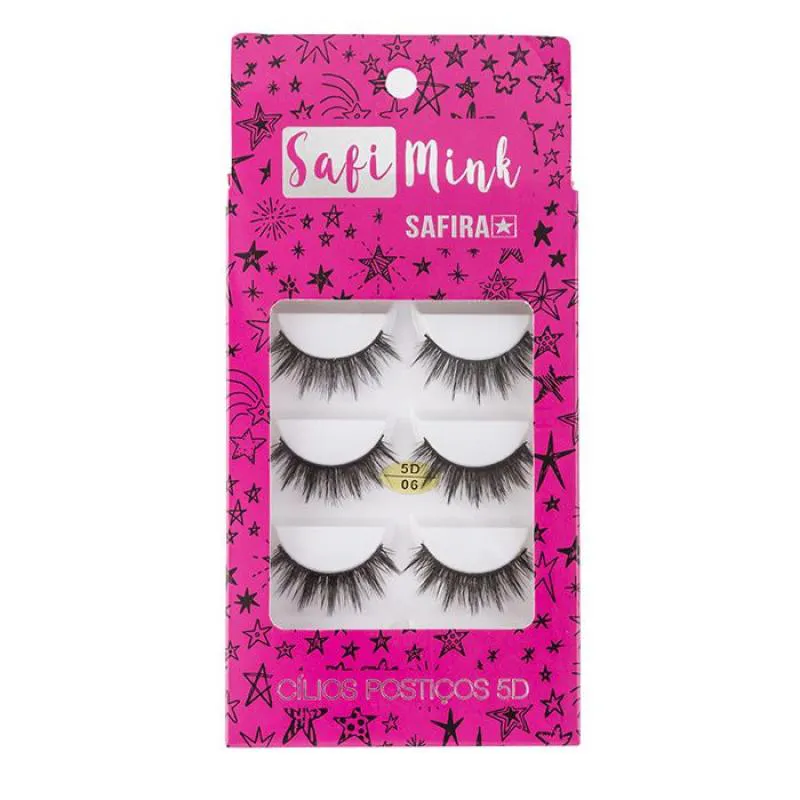 CíLIOS POSTIçOS SAFI MINK 5D/06 - ROSA - SAFIRA