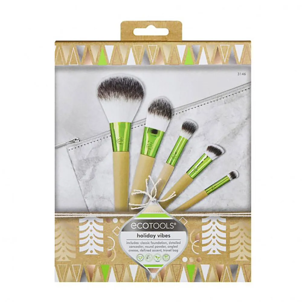 KIT COM 5 PINCéIS HOLIDAY VIBES - ECOTOOLS