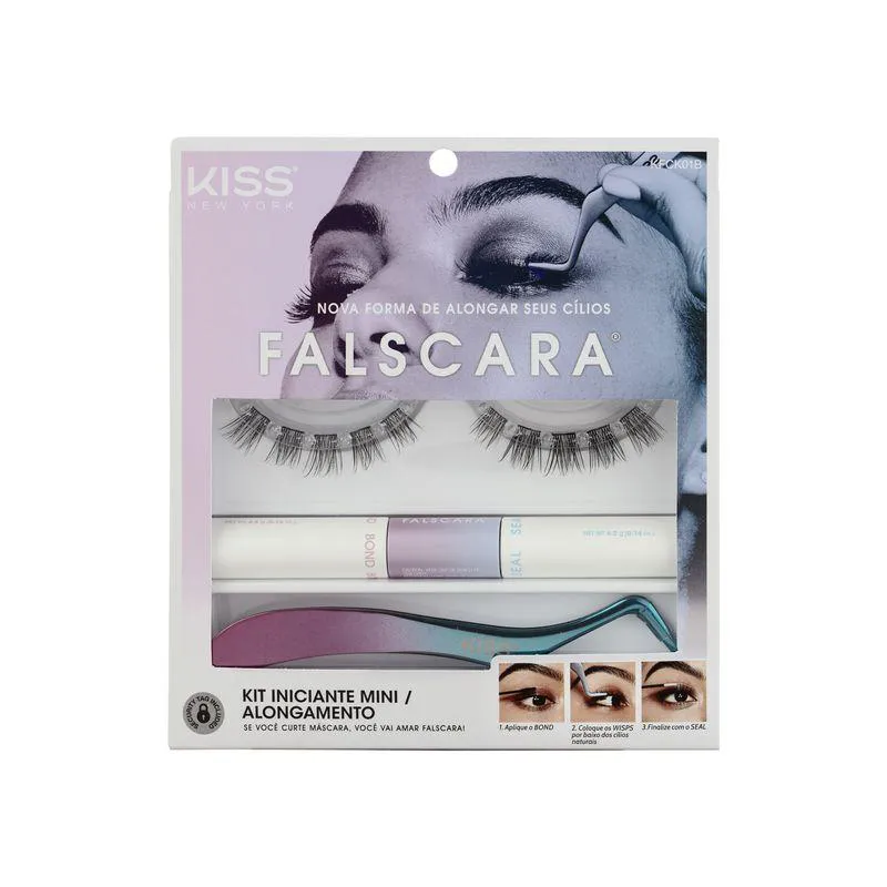 KIT ESSENCIAL PARA INICIANTE CíLIOS POSTIçOS FALSCARA KISS NEW YORK