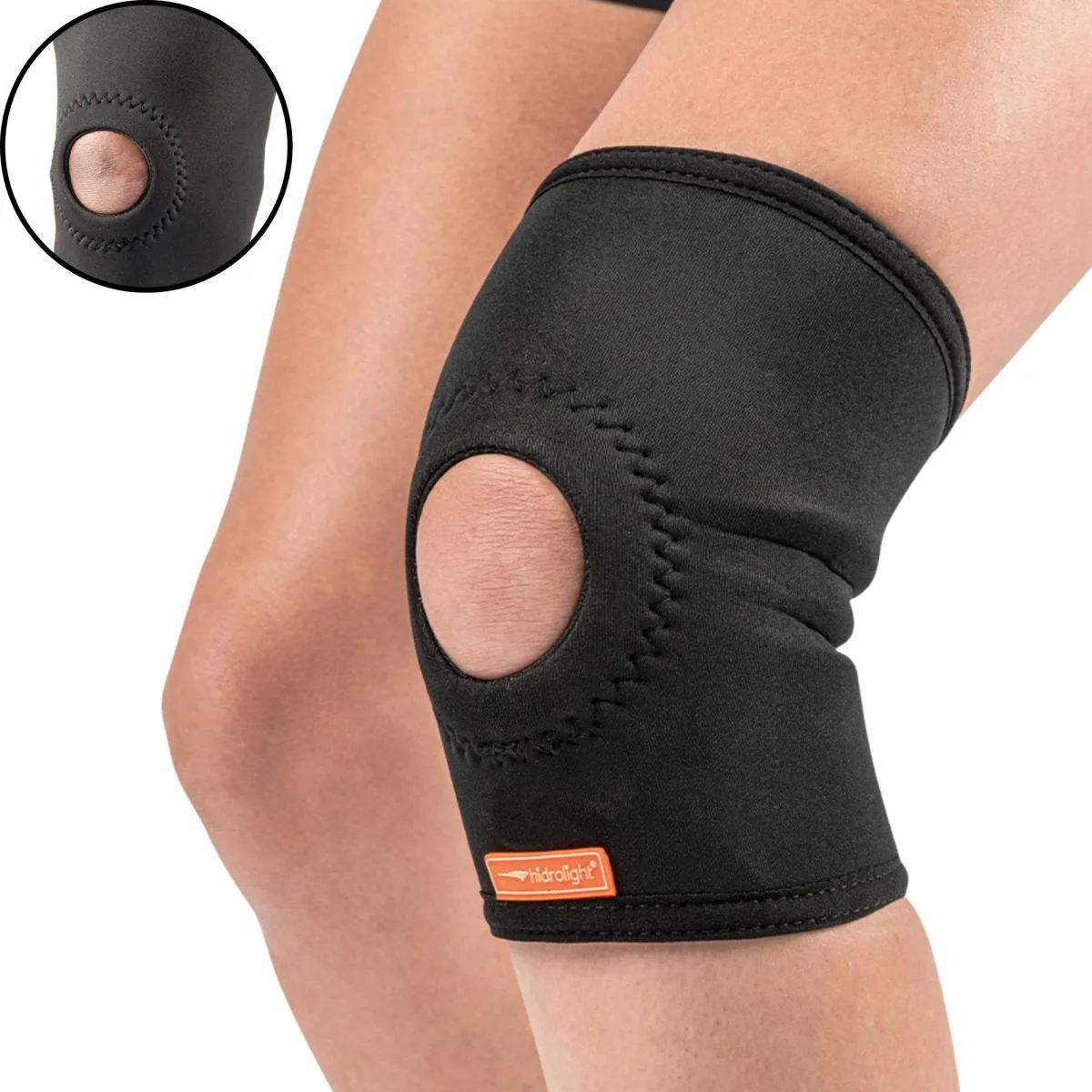 JOELHEIRA MéDIA COM REFORçO PATELAR CURTA LESõES NO JOELHO NEOPRENE HIDROLIGHT