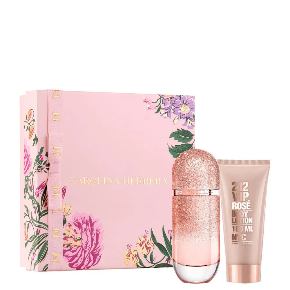 KIT CAROLINA HERRERA 212 VIP ROSé ELIXIR - EAU DE PARFUM 80ML + BODY LOTION 100ML