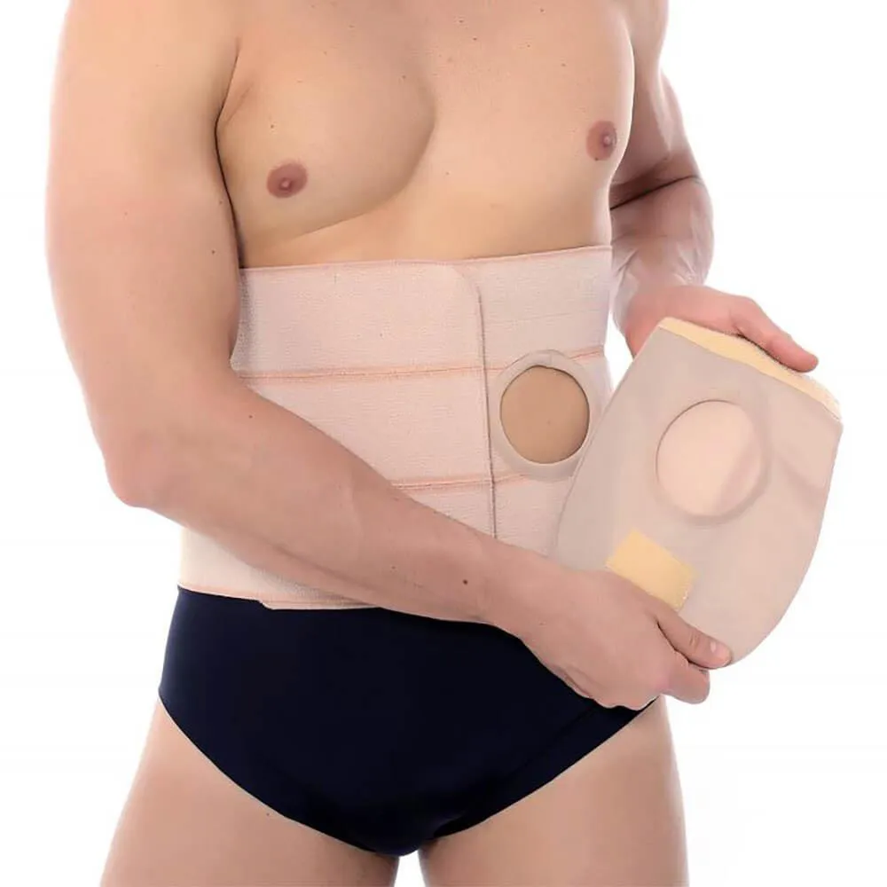 FAIXA ABDOMINAL ELáSTICA PARA COLOSTOMIA 3 GOMOS - BIOBELA GG Nude