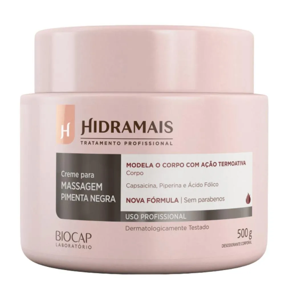 CREME PARA MASSAGEM PIMENTA NEGRA 500GR HIDRAMAIS