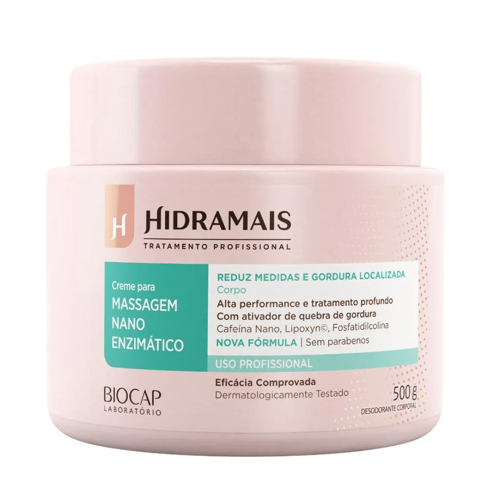 CREME PARA MASSAGEM NANO ENZIMáTICO 500GR HIDRAMAIS