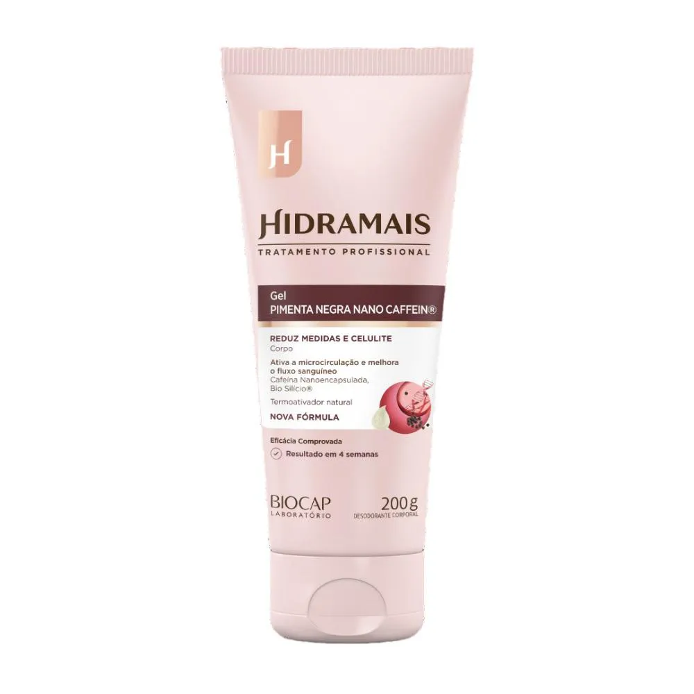 GEL DE MASSAGEM PIMENTA NEGRA NANO CAFFEIN 200G HIDRAMAIS