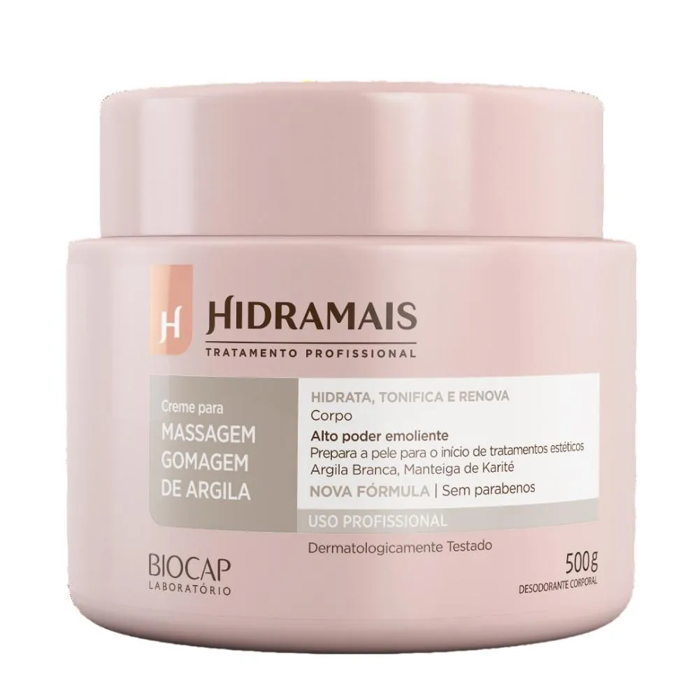 CREME PARA MASSAGEM GOMAGEM DE ARGILA BRANCA 500GR HIDRAMAIS