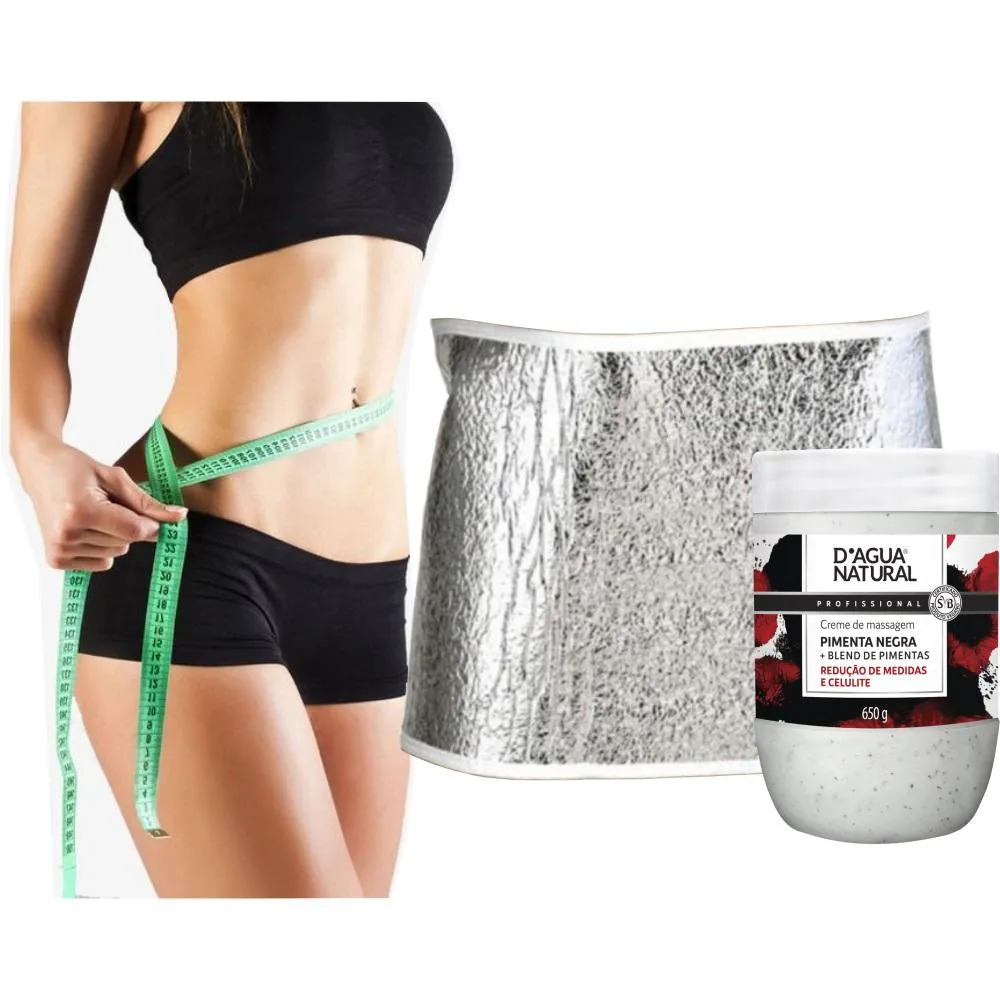 KIT AFINA CINTURA CREME PIMENTA NEGRA 650G CINTA ISOLMANTA