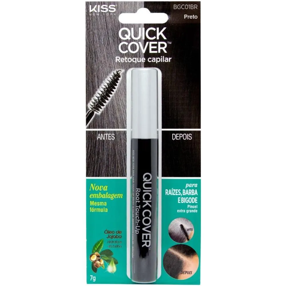 MASCARA CAPILAR DE RETOQUE COR BRUSH-IN PRETO KISS