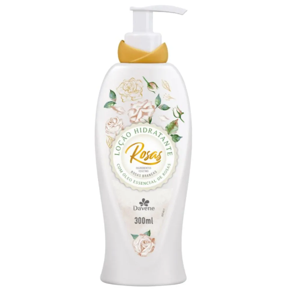 LOçãO HIDRATANTE CORPORAL ROSAS BRANCAS 300ML DAVENE