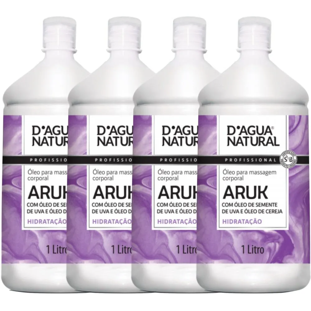 4UN OLEO MASSAGEM SEMENTE UVA CEREJA 1LT DAGUA NATURAL