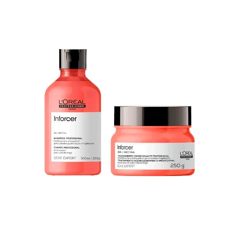 Kit L'Oréal Inforcer - Shampoo Inforcer 300ml + Máscara Inforcer 250g