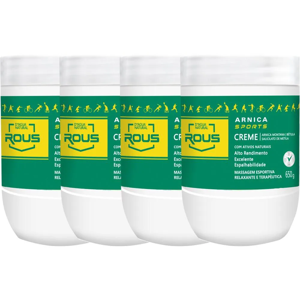 4 ARNICA SPORTS CREME MASSAGEM ESPORTIVA 650G DAGUA NATURAL