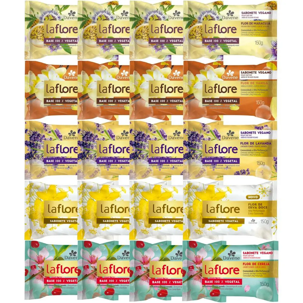 20UN LA FLORE SABONETE BARRA VEGETAL 150G DAVENE