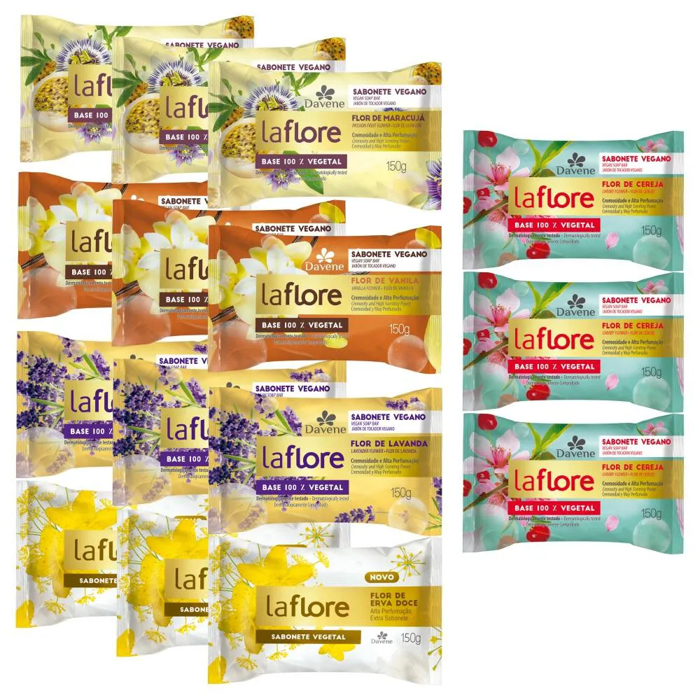 15UN LA FLORE SABONETE BARRA VEGETAL 150G DAVENE