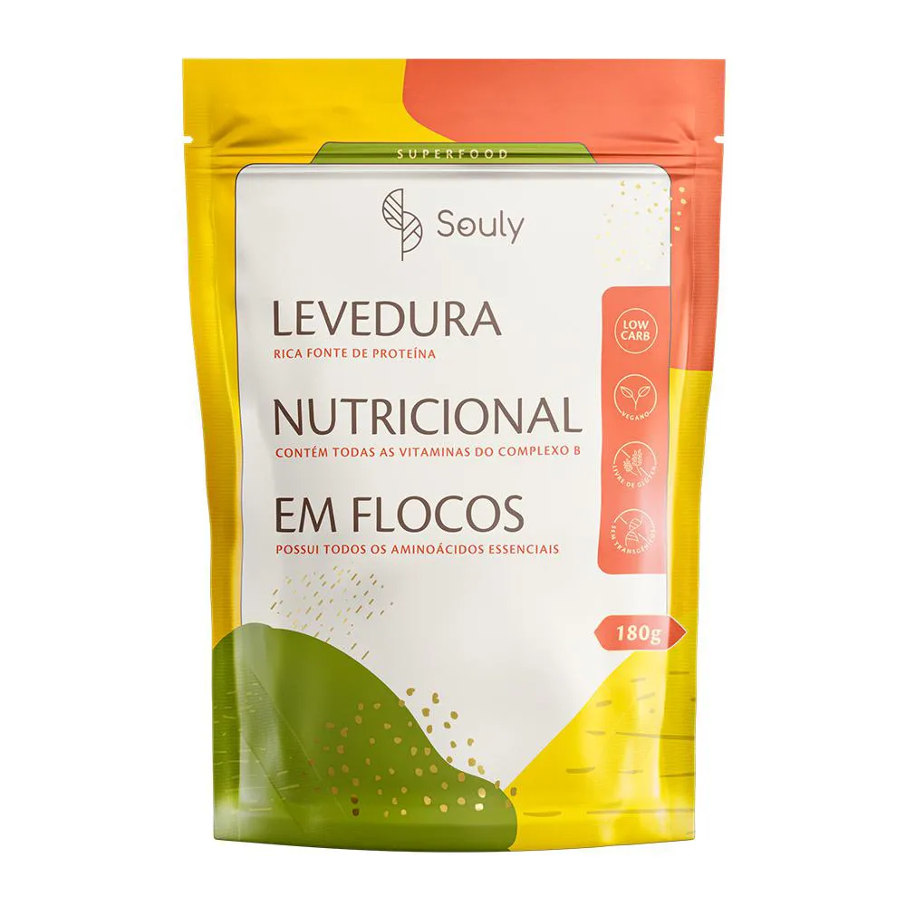 Levedura Nutricional - Nutritional Yeast - em Flocos Souly 180g