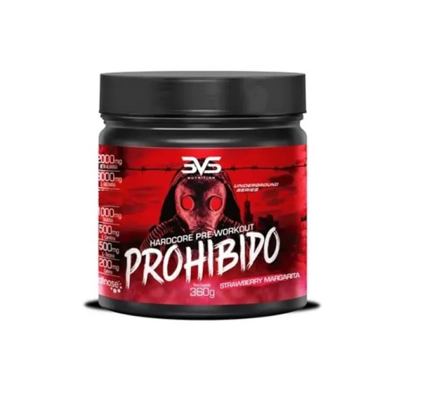 PROHIBIDO HARDCORE PRé-WORKOUT (360G) - SABOR: STRAWBERRY MARGARITA