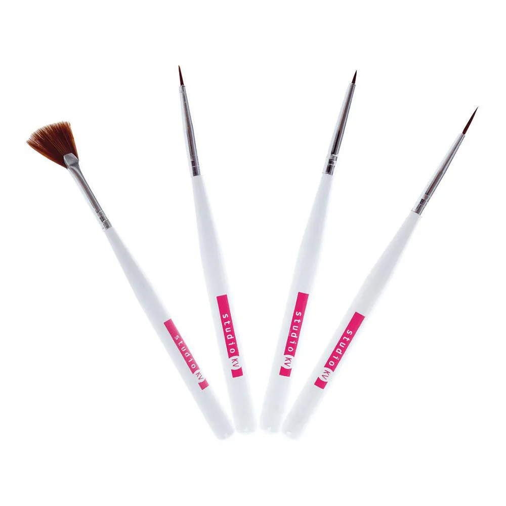 KIT DE PINCéIS PARA UNHAS 4 PEçAS - STUDIO KV