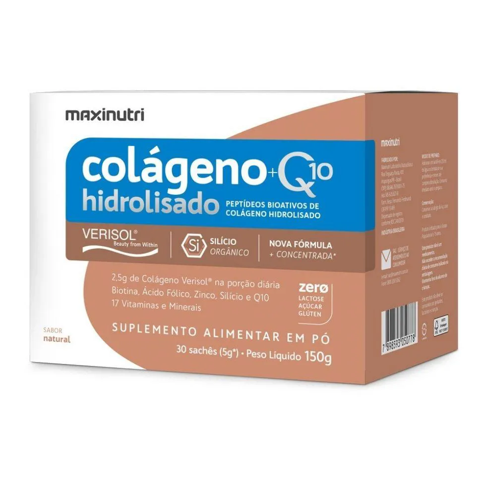 COLáGENO HIDROLISADO 2 EM 1 VERISOL + Q10 (30 SACHêS DE 5G) - SABOR: NATURAL