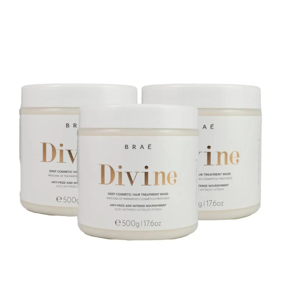 BRAé DIVINE KIT 3 MáSCARA CAPILAR 500G