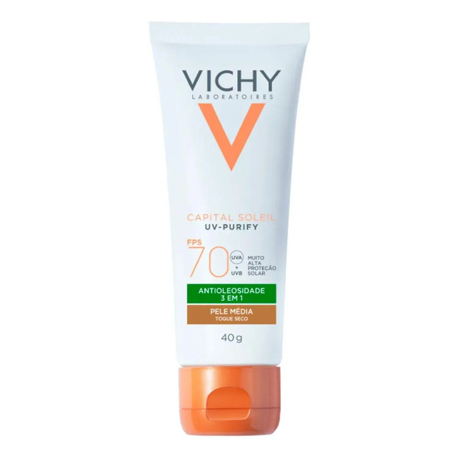 Vichy Idéal Soleil Purify FPS 70 Clara - Protetor Solar com Cor 40g