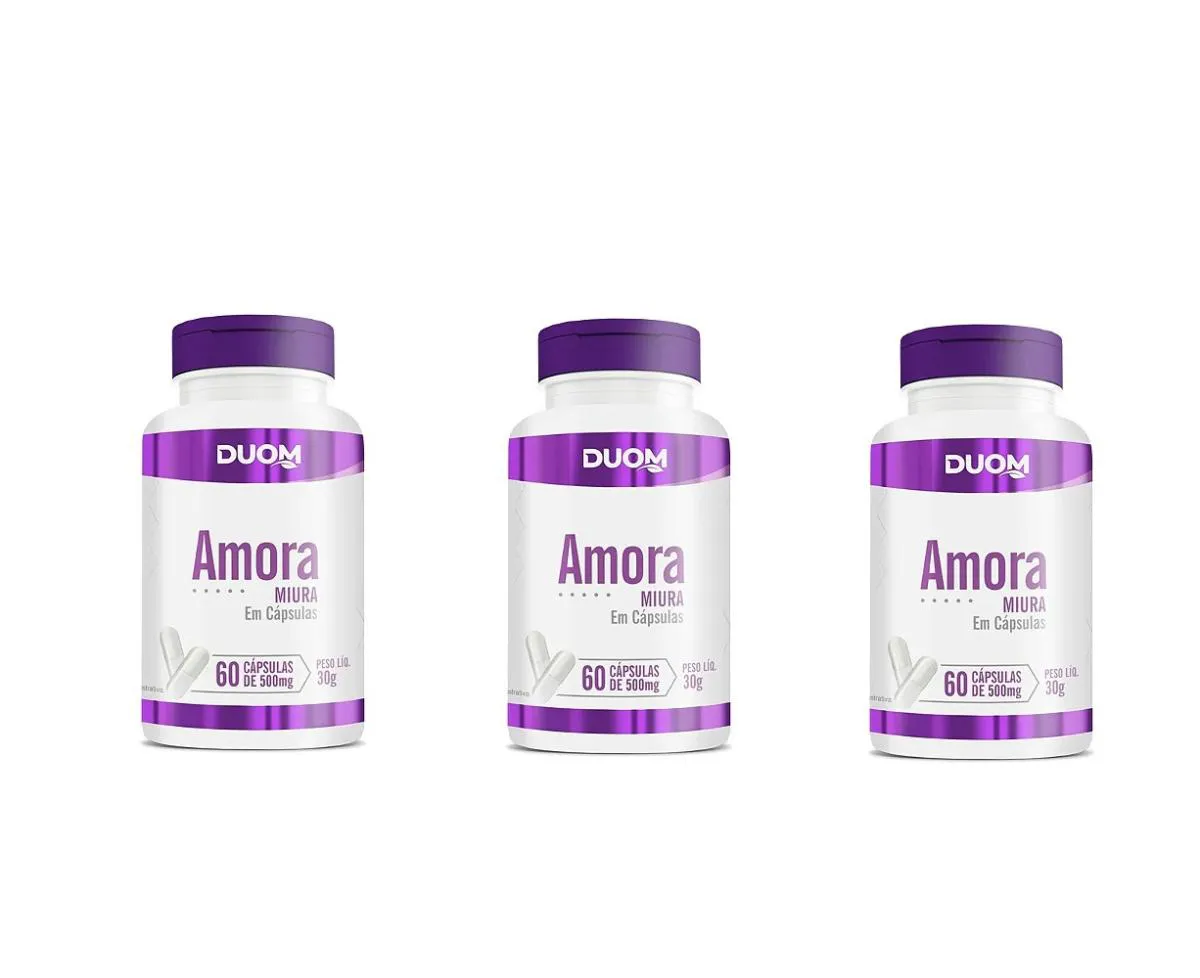 KIT C/3 AMORA 500MG C/60 CáPSULAS - DUOM