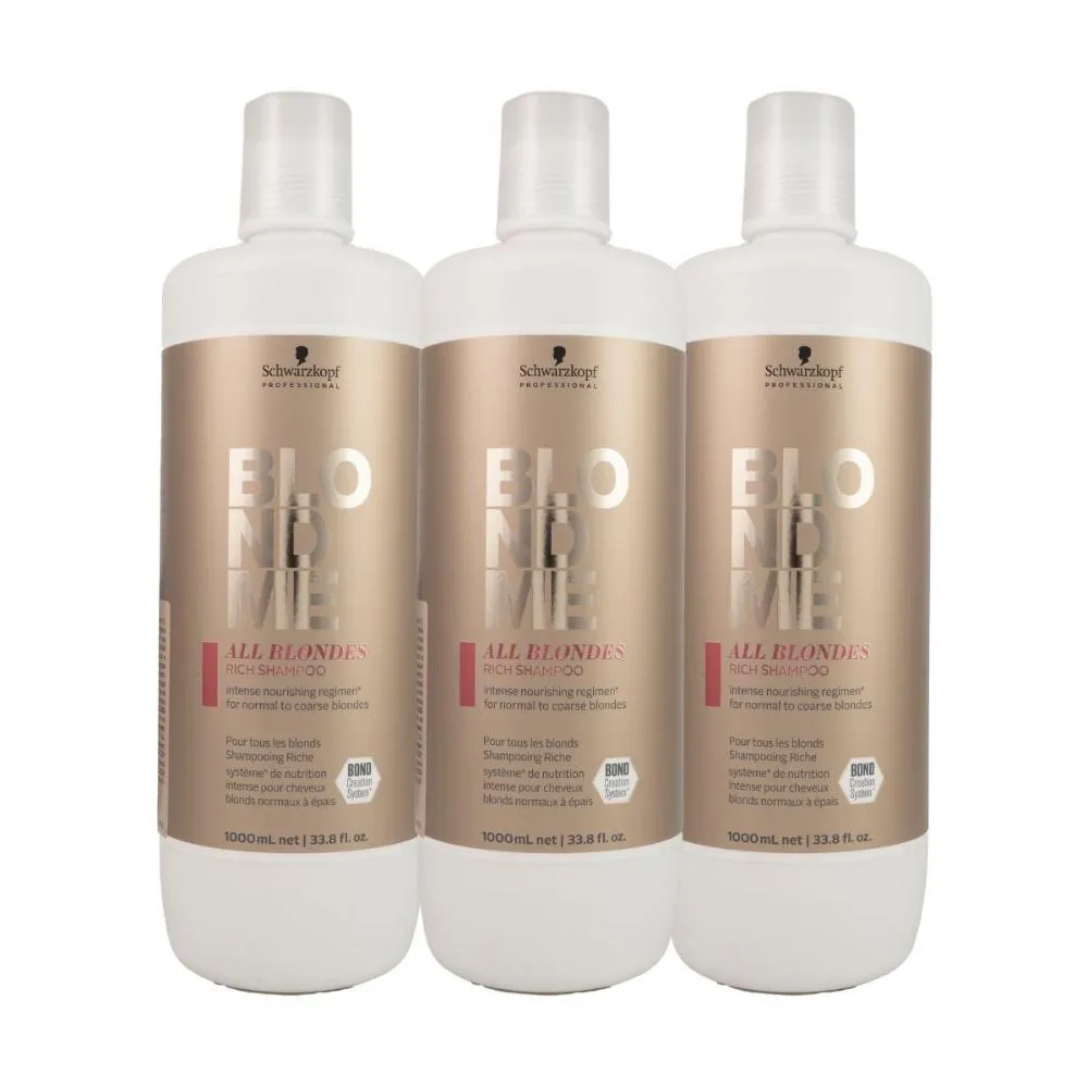 SCHWARZKOPF PROFESSIONAL BLONDME ALL BLONDES RICH KIT 3 SHAMPOO 1L